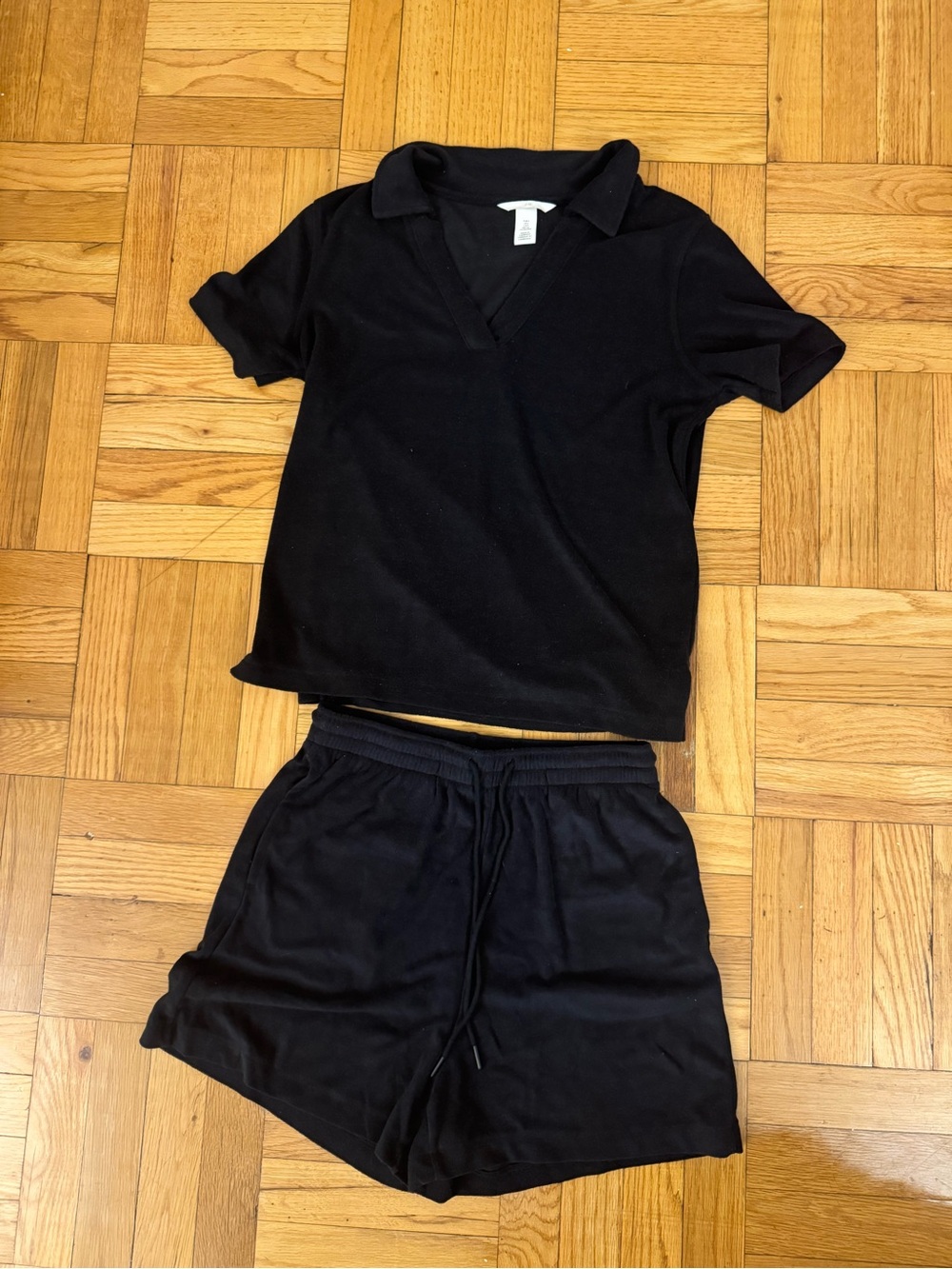 H&M Navy Lounge Top and Shorts Set in Size Small